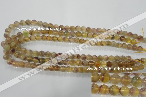 CFL802 15.5 inches 8mm round yellow fluorite gemstone beads