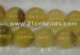 CFL805 15.5 inches 14mm round yellow fluorite gemstone beads