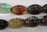 CFL814 15.5 inches 12*18mm rice rainbow fluorite gemstone beads