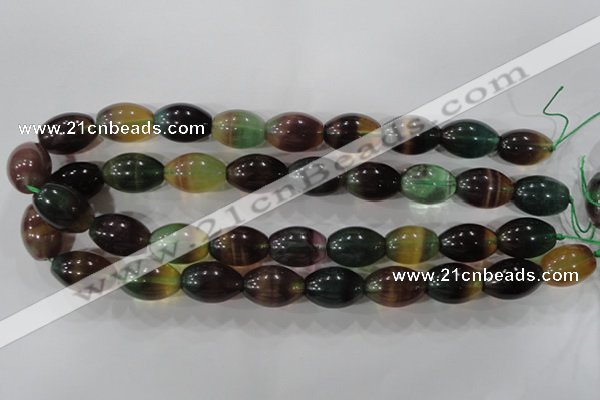 CFL815 15.5 inches 14*20mm rice rainbow fluorite gemstone beads