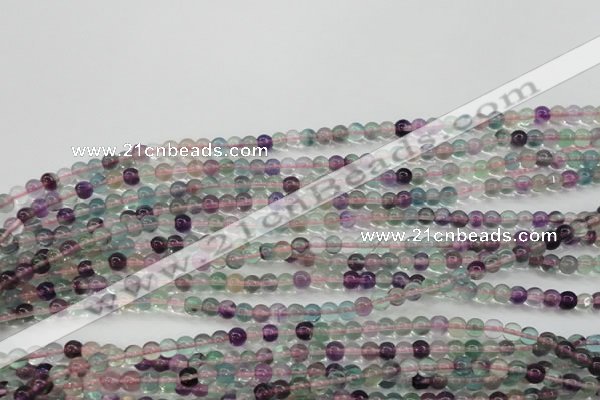 CFL901 15.5 inches 4mm round rainbow fluorite gemstone beads