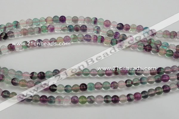 CFL902 15.5 inches 6mm round rainbow fluorite gemstone beads