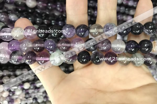 CFL913 15.5 inches 10mm round purple fluorite beads wholesale