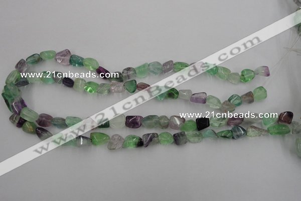 CFL951 15.5 inches 9*12mm nuggets natural fluorite beads wholesale