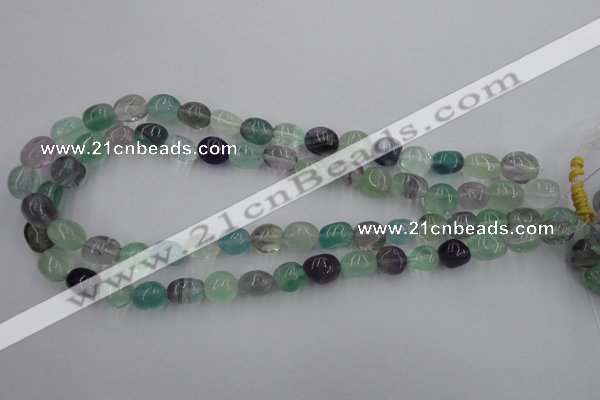 CFL952 15.5 inches 11*12mm nuggets natural fluorite beads wholesale