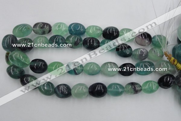 CFL954 15.5 inches 18*22mm nuggets natural fluorite beads wholesale