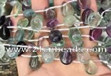 CFL960 Top drilled 10*14mm flat teardrop natural fluorite beads