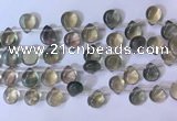 CFL962 Top drilled 9*12mm flat teardrop natural fluorite beads