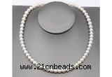 CFN21 7mm - 8mm potato white freshwater pearl necklace, 16 - 54 inches