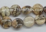 CFS07 15.5 inches 12mm flat round natural feldspar gemstone beads