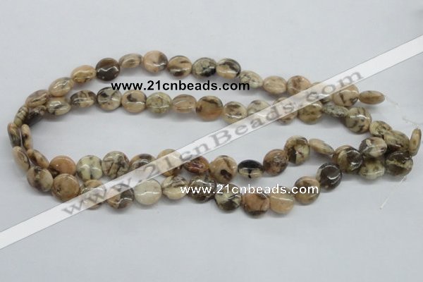 CFS07 15.5 inches 12mm flat round natural feldspar gemstone beads