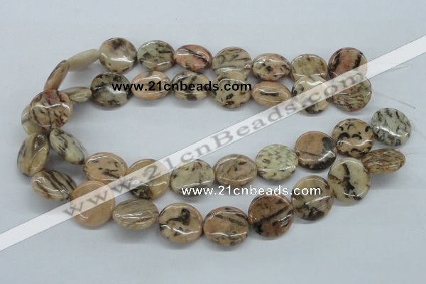 CFS08 15.5 inches 25mm flat round natural feldspar gemstone beads