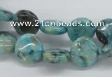 CFS107 15.5 inches 12mm flat round blue feldspar gemstone beads