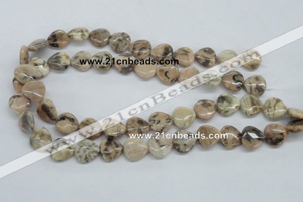 CFS11 15.5 inches 16*16mm heart natural feldspar gemstone beads