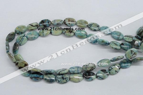 CFS111 15.5 inches 13*18mm oval blue feldspar gemstone beads