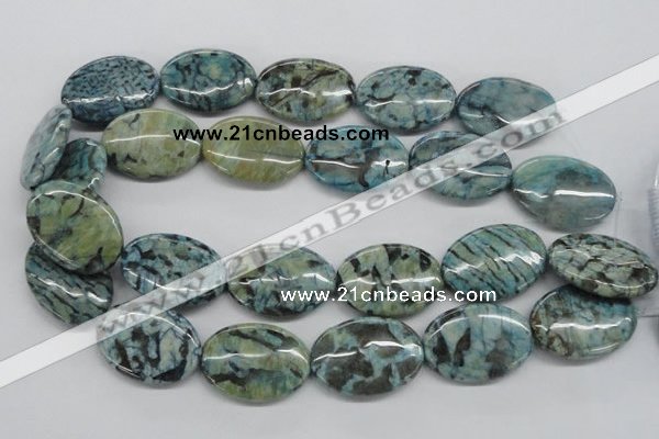 CFS114 15.5 inches 25*35mm oval blue feldspar gemstone beads