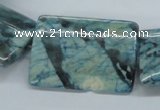 CFS118 15.5 inches 25*35mm rectangle dyed blue feldspar gemstone beads