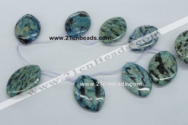 CFS120 35*50mm top-drilled marquise blue feldspar gemstone beads