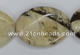 CFS205 15.5 inches 25*35mm twisted oval natural feldspar gemstone beads