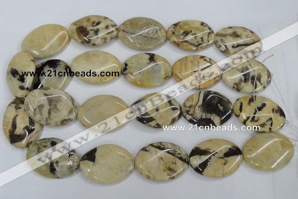 CFS205 15.5 inches 25*35mm twisted oval natural feldspar gemstone beads