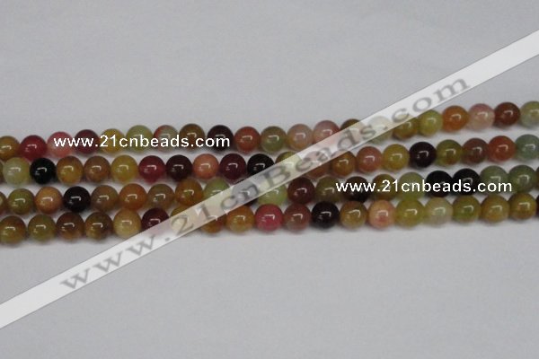 CFW102 15.5 inches 8mm round flower jade gemstone beads