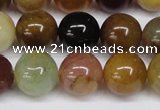 CFW104 15.5 inches 12mm round flower jade gemstone beads