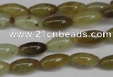 CFW115 15.5 inches 6*13mm rice flower jade gemstone beads