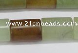 CFW119 15.5 inches 15*20mm tube flower jade gemstone beads