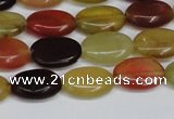 CFW128 15.5 inches 13*18mm flat oval flower jade gemstone beads