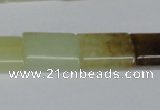 CFW143 15.5 inches 13*18mm flat tube flower jade gemstone beads