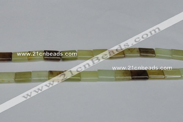 CFW143 15.5 inches 13*18mm flat tube flower jade gemstone beads