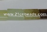 CFW144 15.5 inches 15*20mm flat tube flower jade gemstone beads