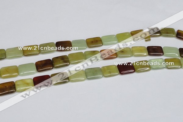 CFW150 15.5 inches 13*18mm rectangle flower jade gemstone beads