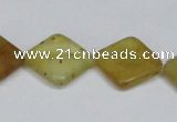 CFW158 15.5 inches 14*14mm diamond flower jade gemstone beads