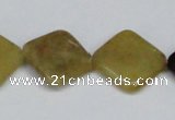 CFW159 15.5 inches 16*16mm diamond flower jade gemstone beads