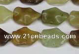 CFW164 15.5 inches 15*20mm wavy flower jade gemstone beads