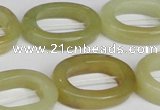 CFW169 15.5 inches 18*25mm oval flower jade gemstone beads