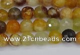 CFW211 15.5 inches 6mm faceted round flower jade beads