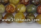 CFW213 15.5 inches 10mm faceted round flower jade beads