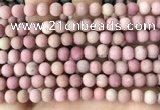 CFW36 15.5 inches 6mm round matte pink wooden jasper beads