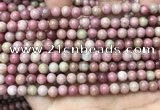 CFW45 15.5 inches 6mm round pink wooden jasper beads wholesale