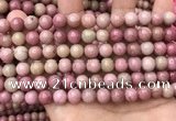 CFW46 15.5 inches 8mm round pink wooden jasper beads wholesale