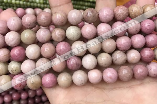 CFW47 15.5 inches 10mm round pink wooden jasper beads wholesale