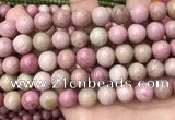 CFW48 15.5 inches 12mm round pink wooden jasper beads wholesale