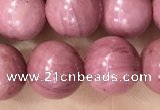 CFW52 15.5 inches 8mm round natural pink wooden jasper beads