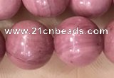 CFW54 15.5 inches 12mm round natural pink wooden jasper beads