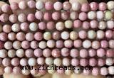 CFW84 15 inches 6mm faceted round pink wooden jasper beads wholesale