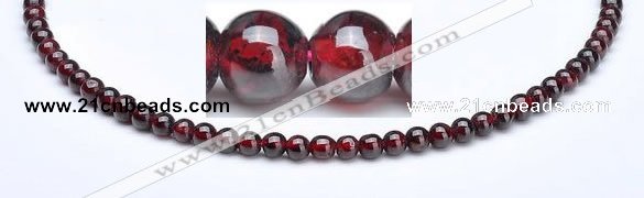 CGA05 15.5 inch 5mm round natural garnet gemstone bead Wholesale