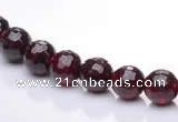 CGA08 multi sizes faceted round natural garnet gemstone beads Wh