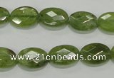 CGA101 15.5 inches 10*14mm faceted oval natural green garnet beads